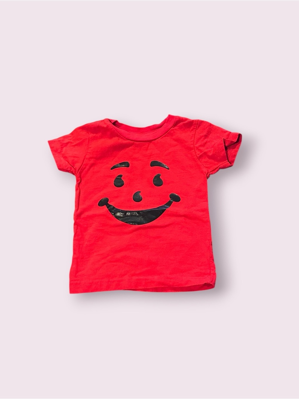 Baby Red Red Kool Aid Smiley Face Short Sleeve Tee Shirt Size 18-24 Months